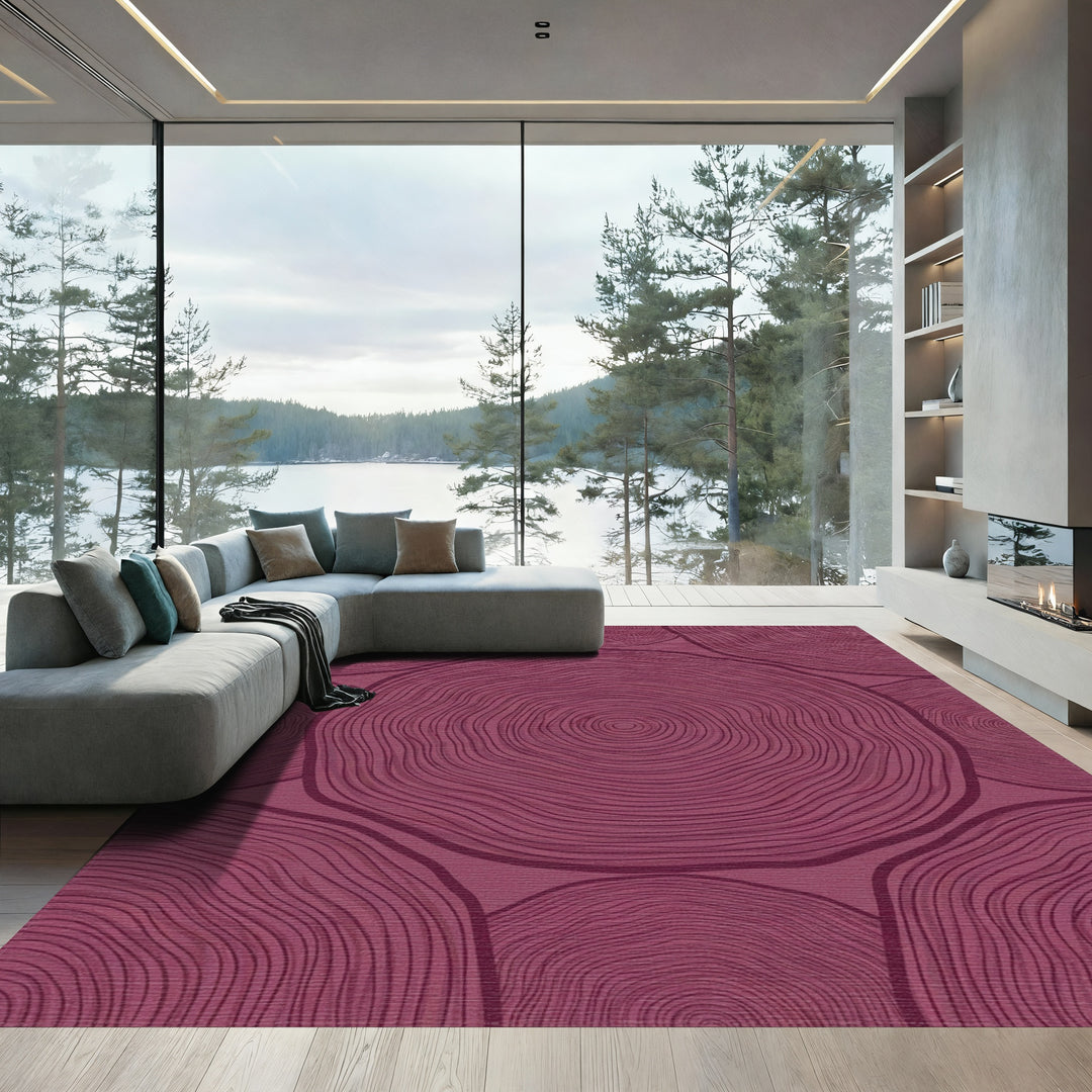 Plum Wood Grain Rings Rug