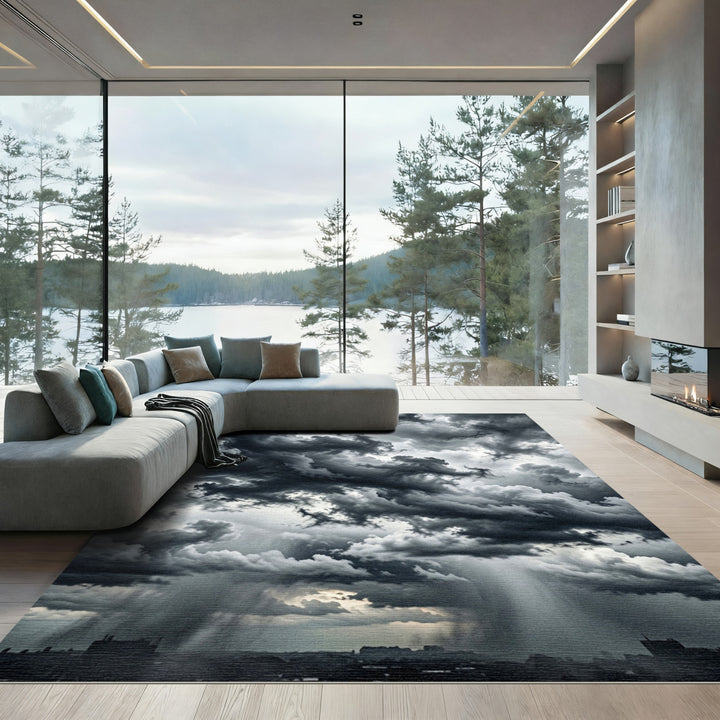 Dramatic Stormy Sky Clouds Rug