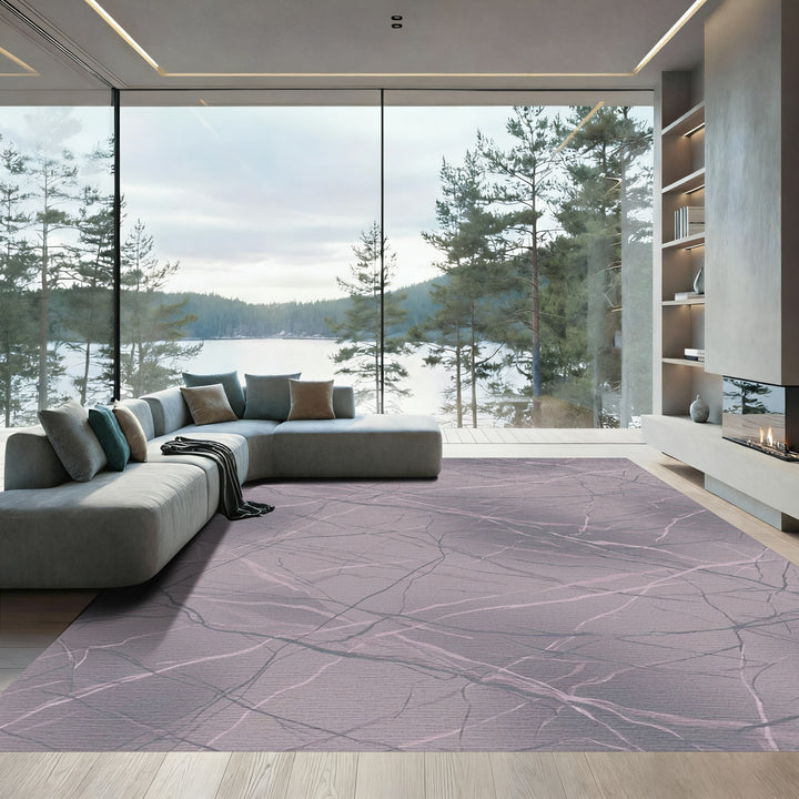 Soft Plum Crushed Vein Rug