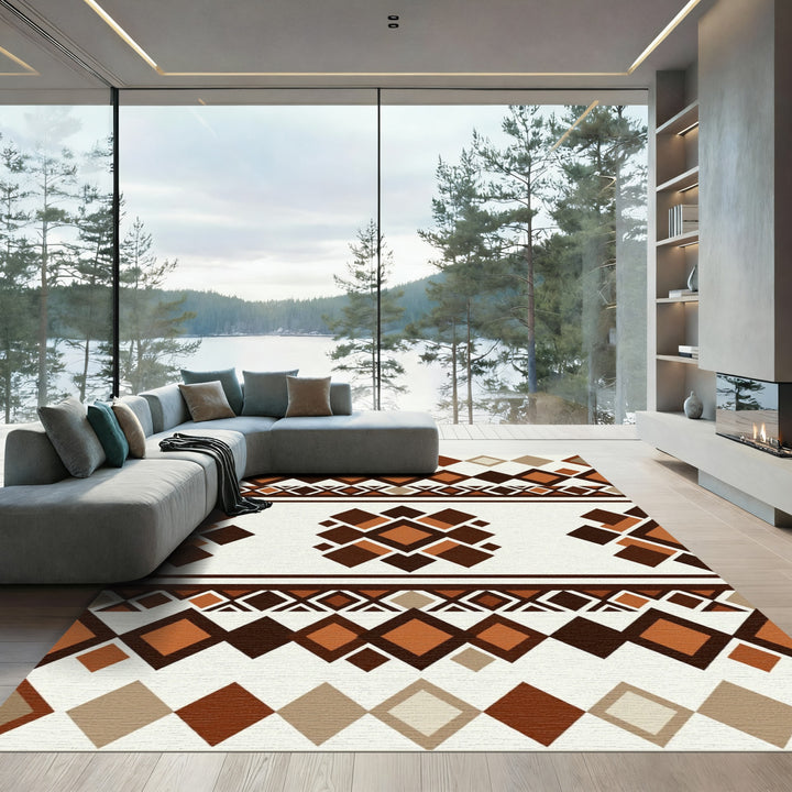 Earthy Rustic Diamond Stripe Rug