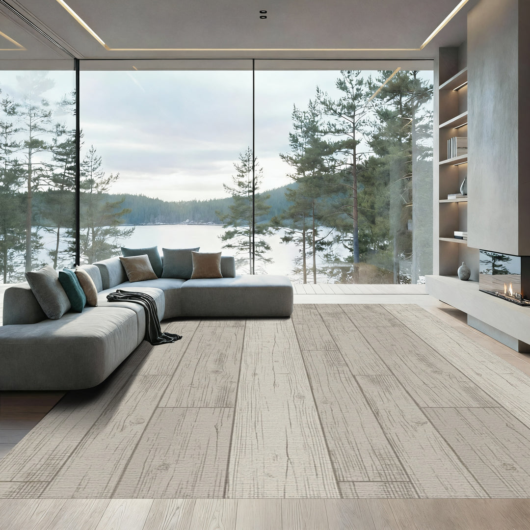 Rustic Wood Plank Texture Rug