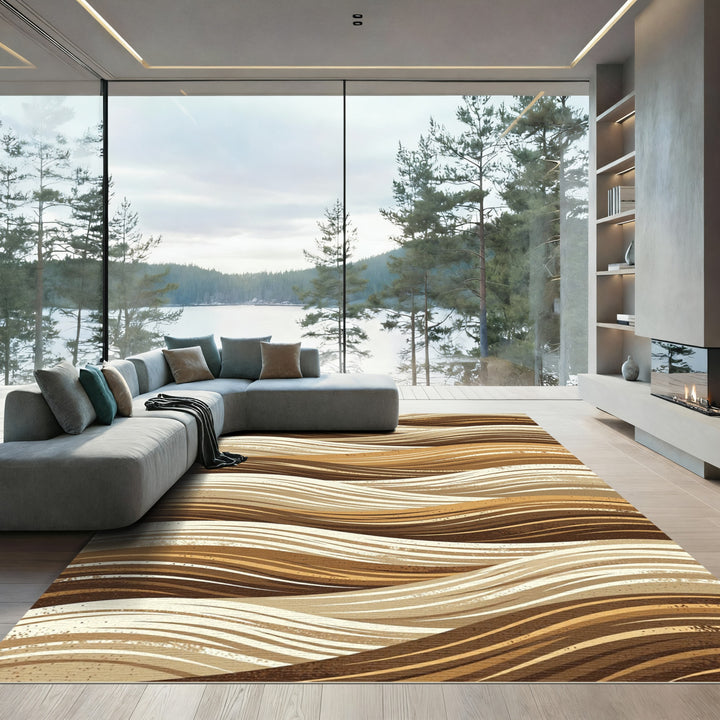 Rich Earthy Stripes Flow Rug