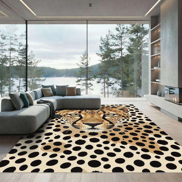 Bold Leopard Spot Face Rug