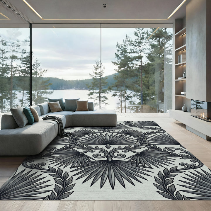 Art Deco Palm Leaf Garland Rug