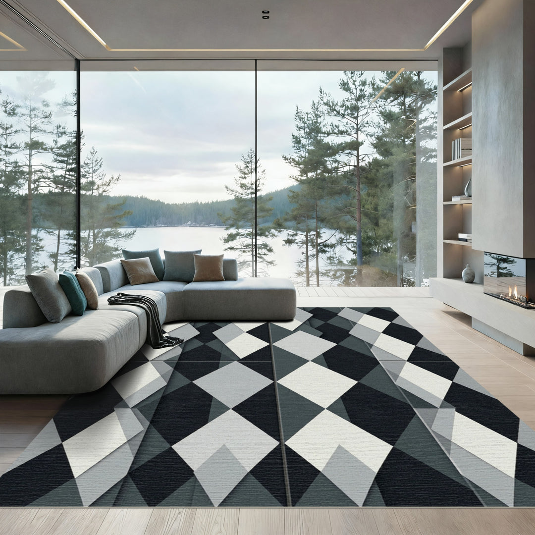 Bold Diamond Geometric Shades Rug
