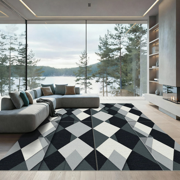 Bold Diamond Geometric Shades Rug