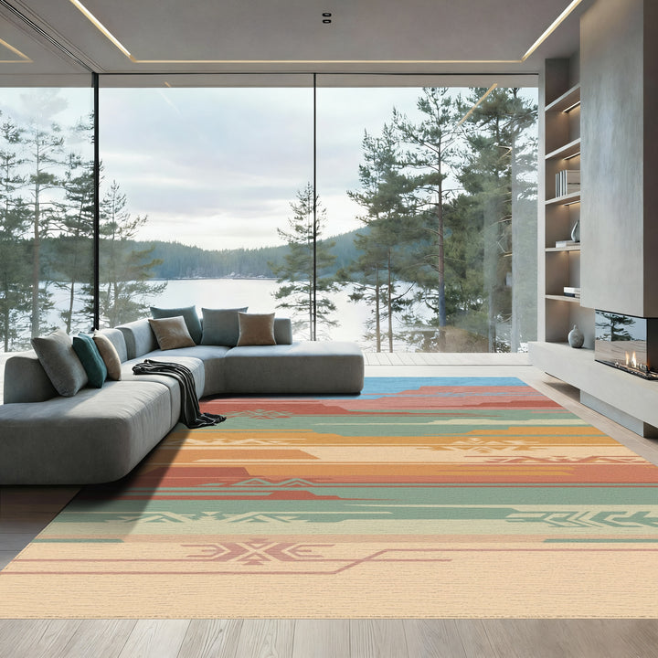 Desert Layers Geometric Southwest Rug
