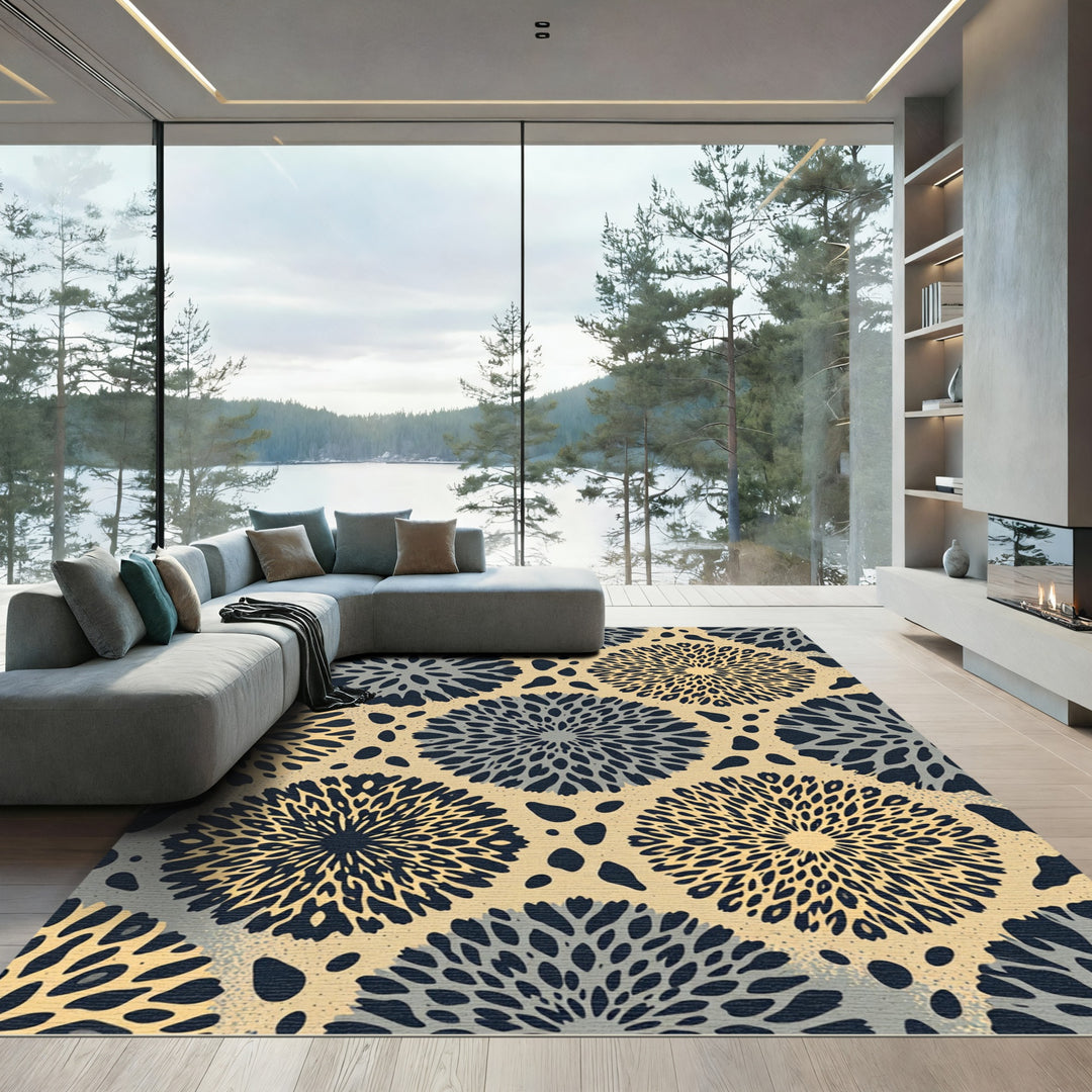 Abstract Floral Starburst Rug