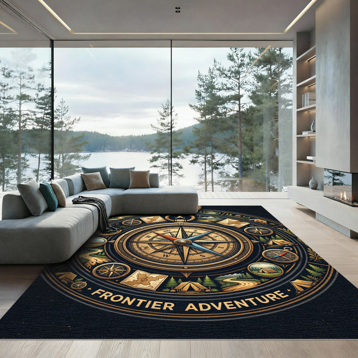 Vintage Compass Frontier Adventure Rug