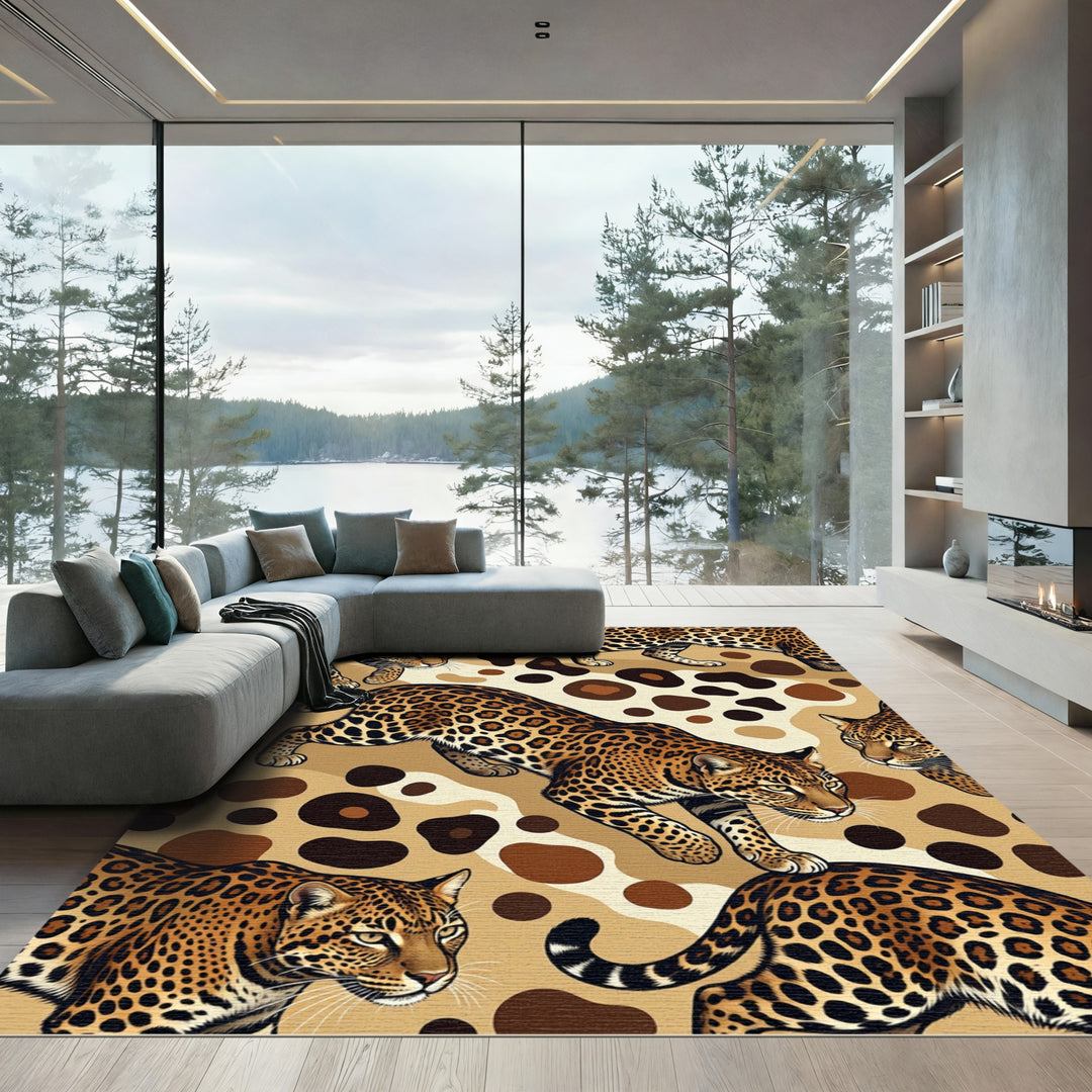 Leopard Spots Camouflage Jungle Rug