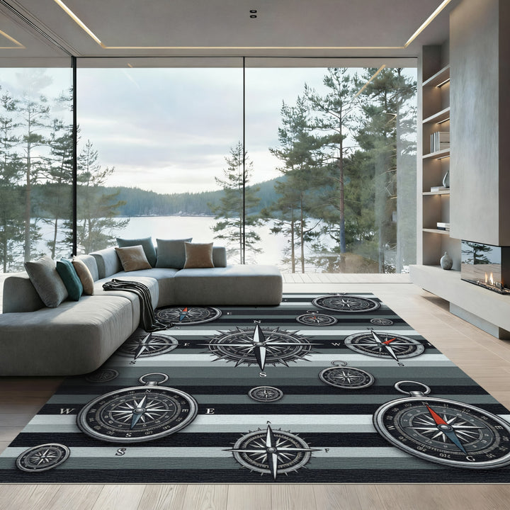 Nautical Compass Rose Outdoor Rug