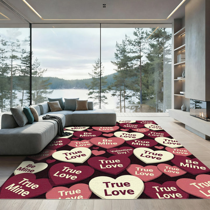 Valentine Hearts True Love Be Mine Rug