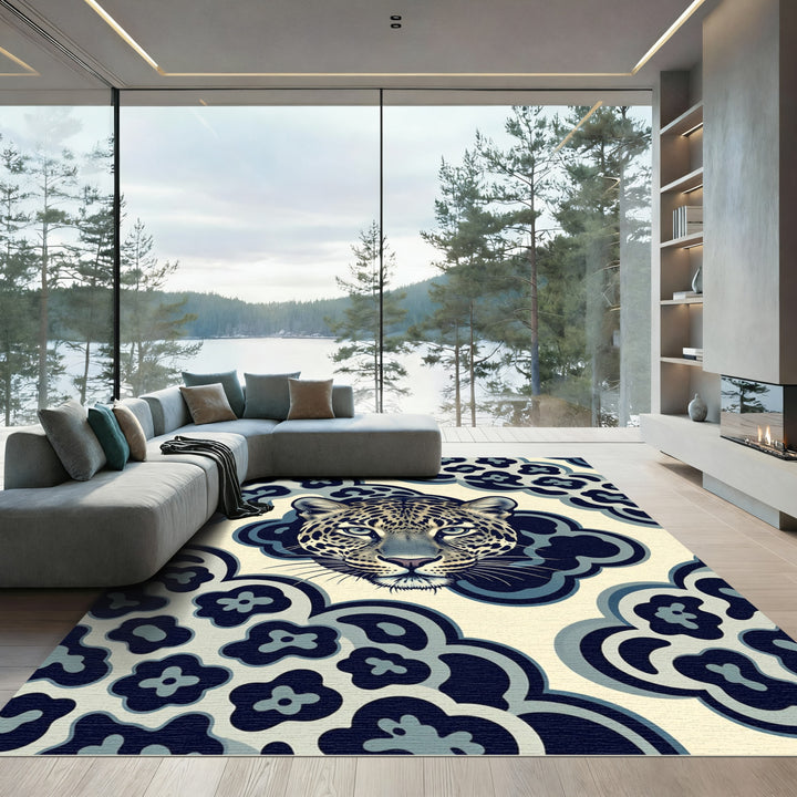 Stylish Leopard Cloud Abstract Rug