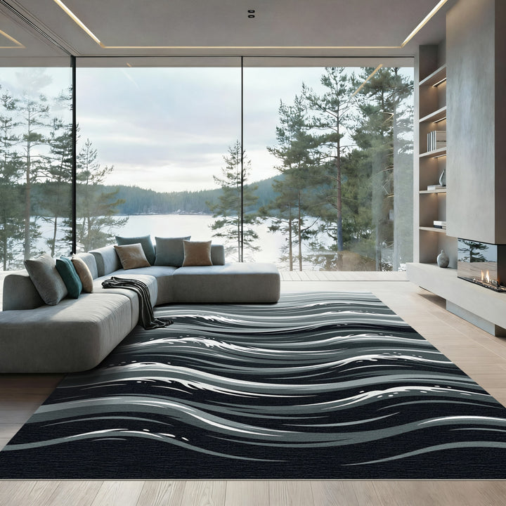 Monochromatic Abstract Wave Rug
