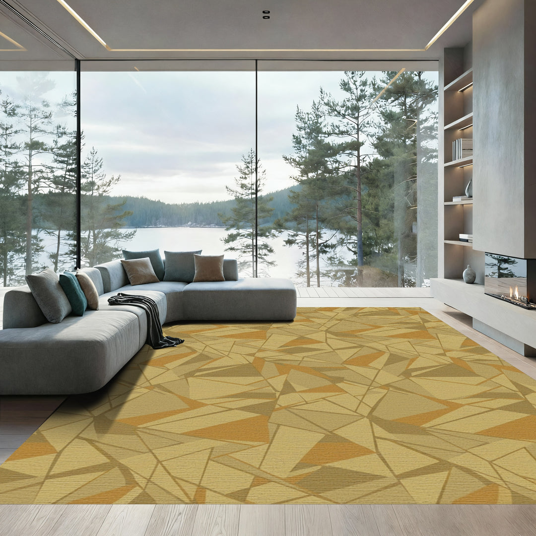 Earthy Geometric Crystal Shards Rug