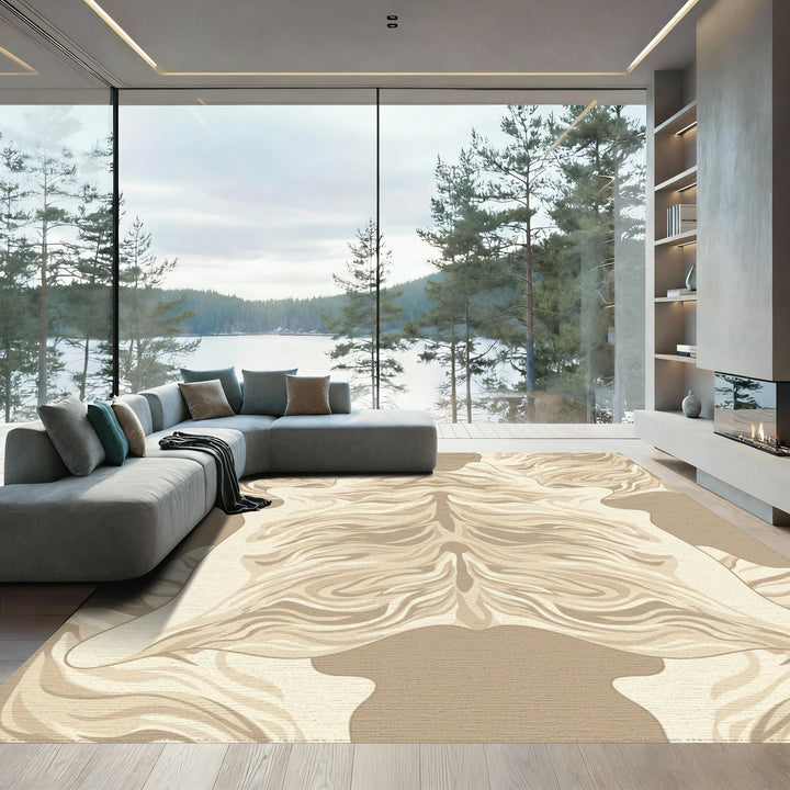 Natural Tones Swirl Hide Rug
