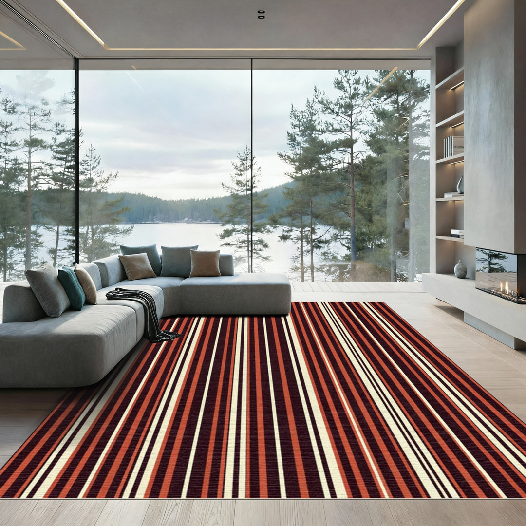 Warm Sunset Vertical Stripe Rug