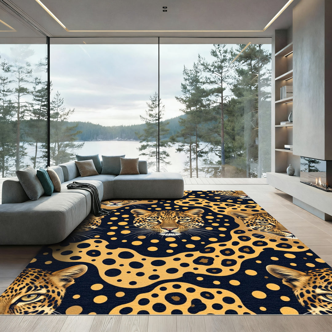 Fierce Leopard Spots Abstract Rug