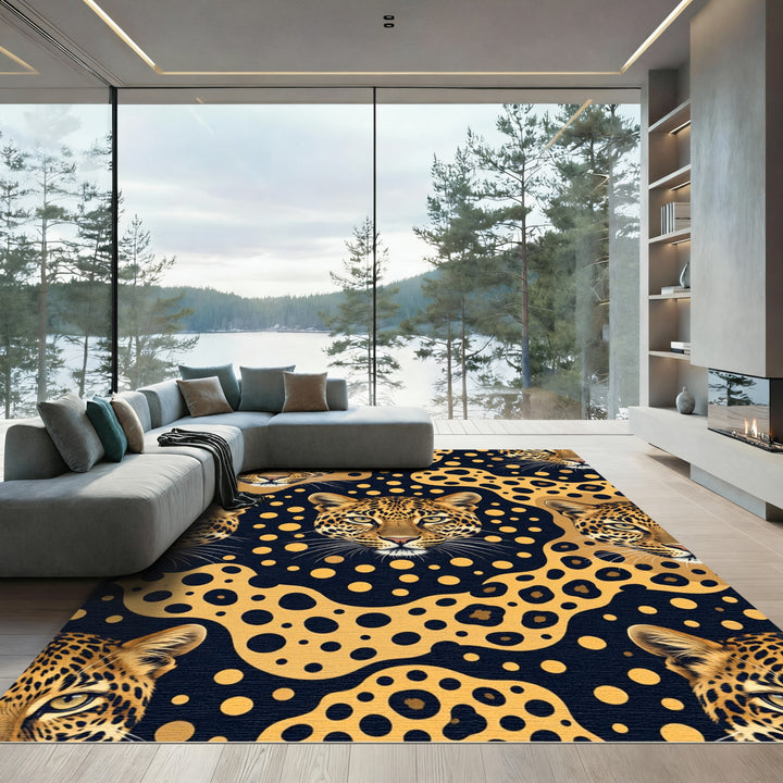 Fierce Leopard Spots Abstract Rug