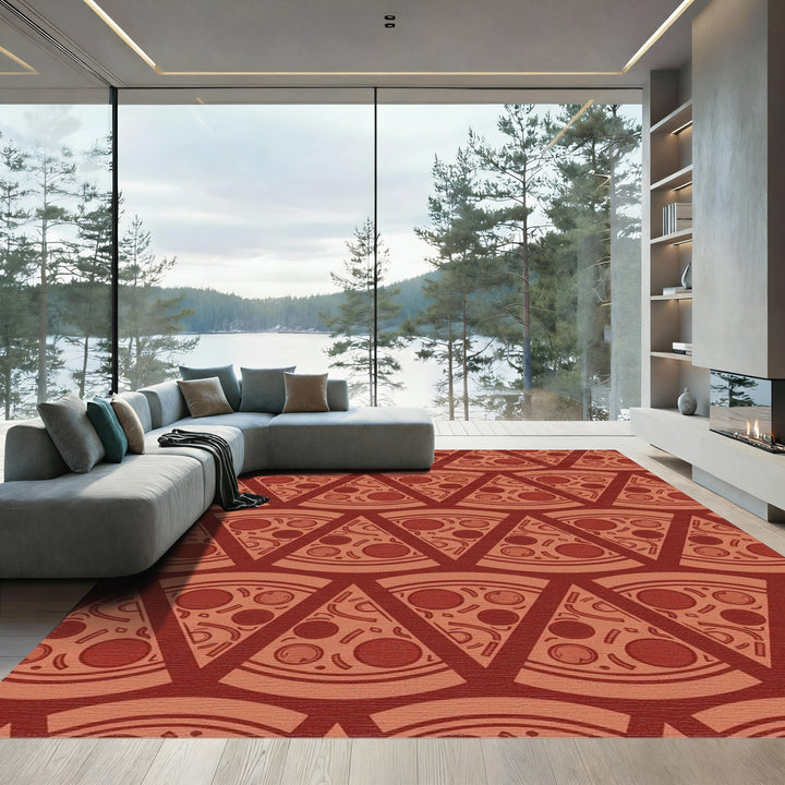 Terracotta Pepperoni Pizza Trio Rug