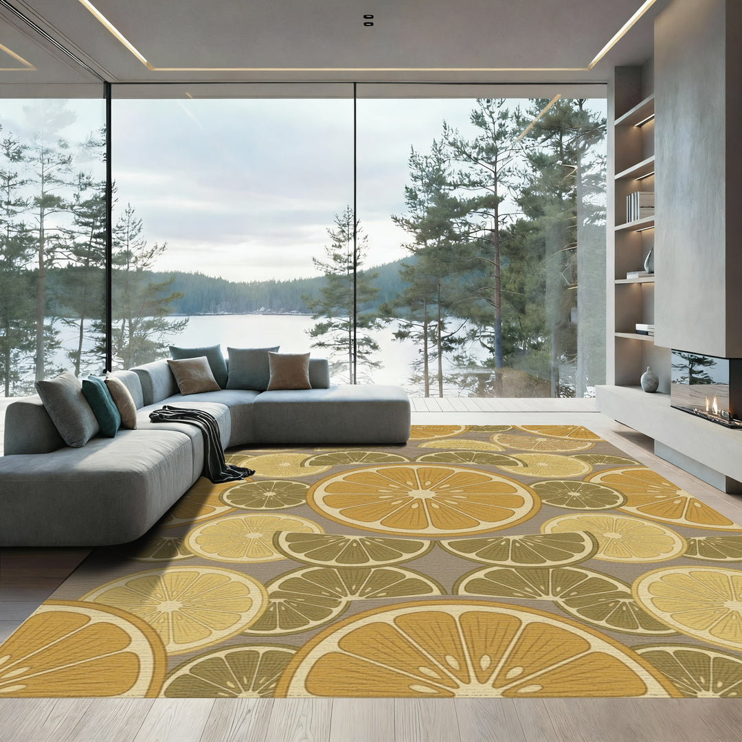 Citrus Slice Retro Groovy Rug