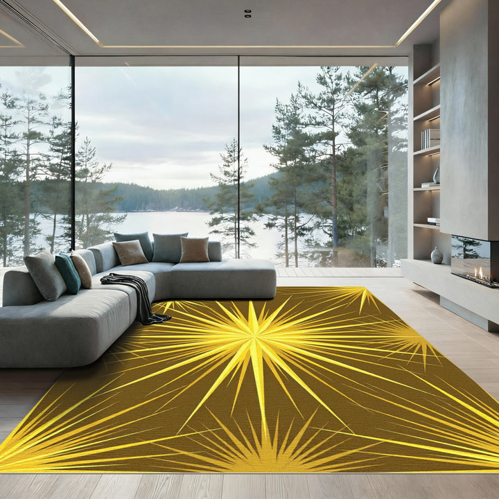 Golden Burst Starburst Rug