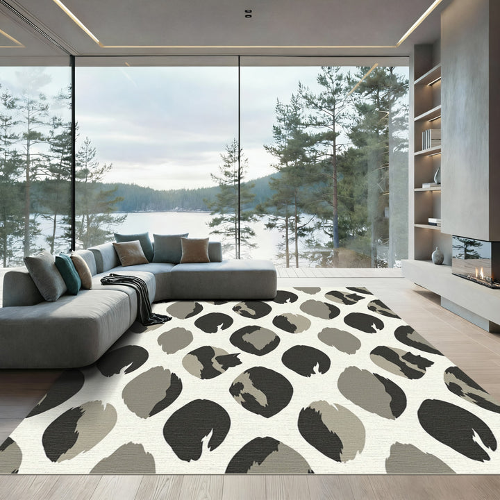 Safari Spots Gray Black Rug