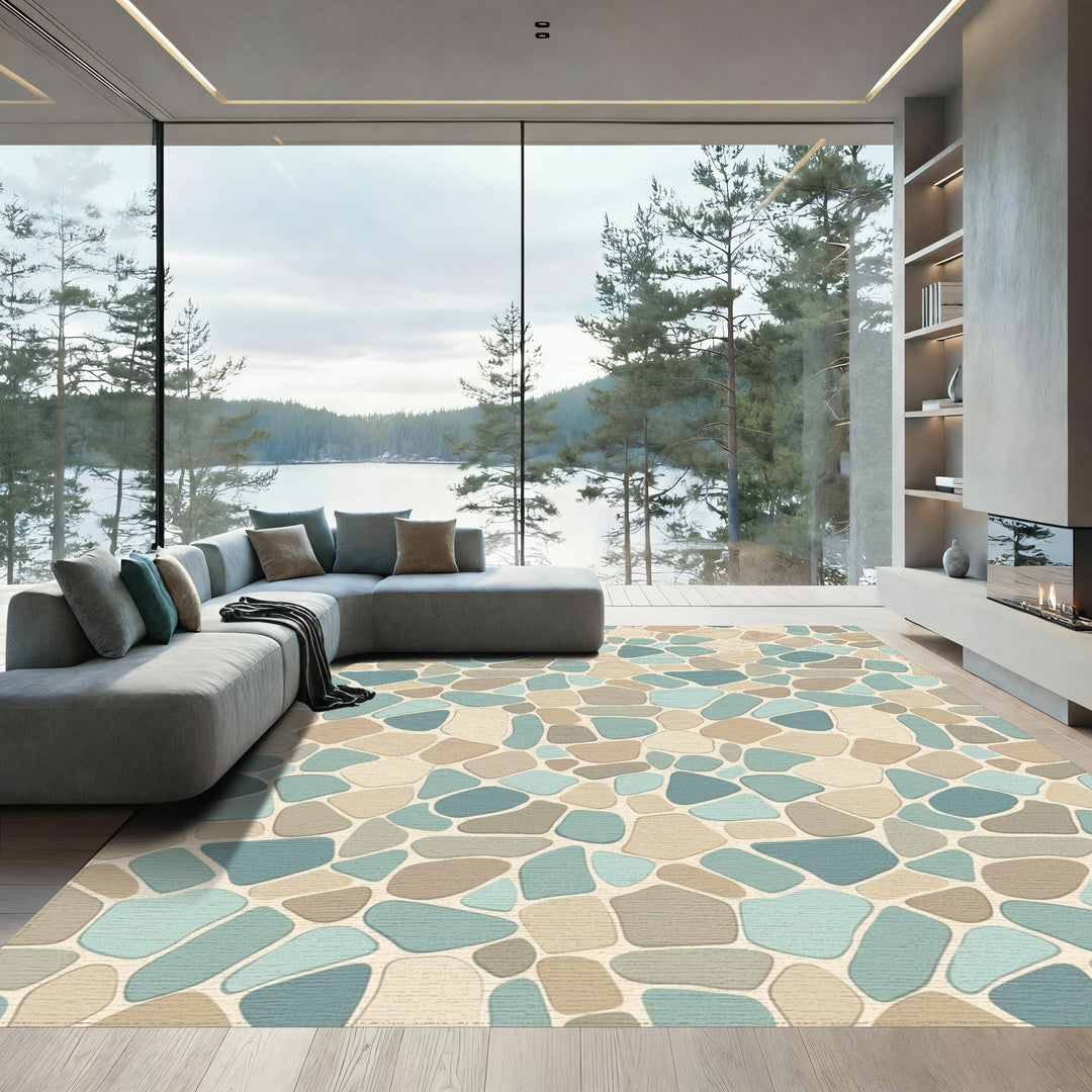 Natural Pebble Mosaic Stone Rug