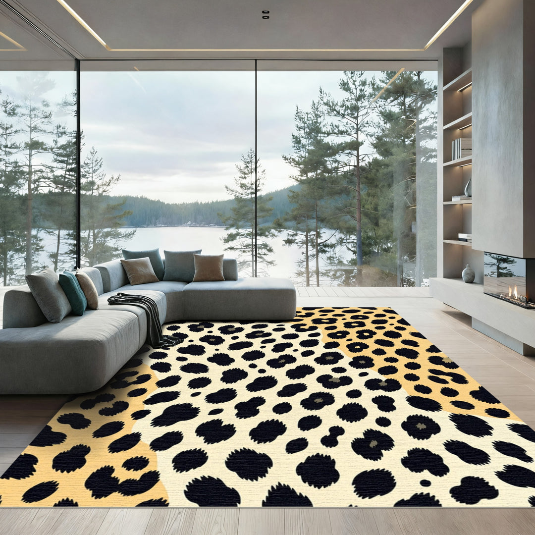 Leopard Spot Cream Yellow Rug