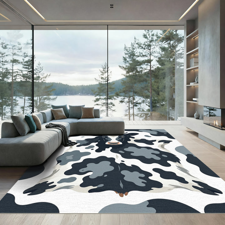 Black White Cow Hide Rug