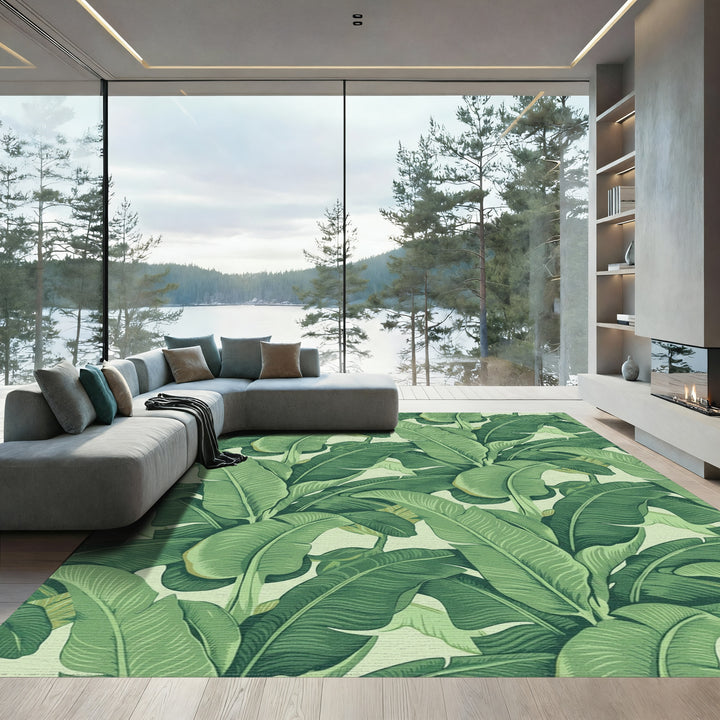 Verdant Banana Leaf Garland Rug