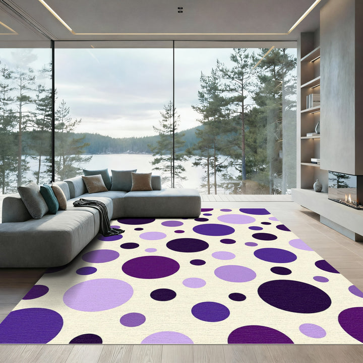 Purple Polka Dot Circles Rug