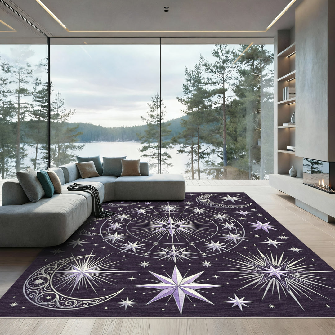 Celestial Moon Starburst Area Rug