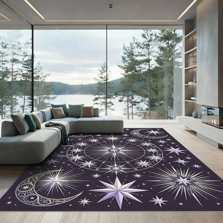 Celestial Moon Starburst Area Rug