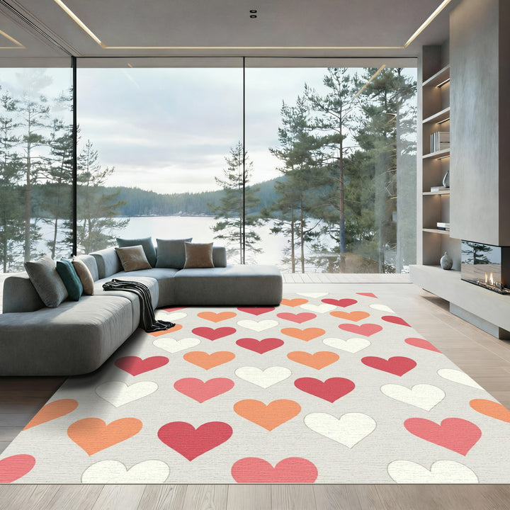 Sweet Heart Pattern Multi-Color Rug