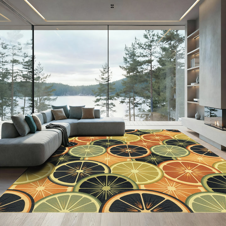 Retro Citrus Slice Medley Rug