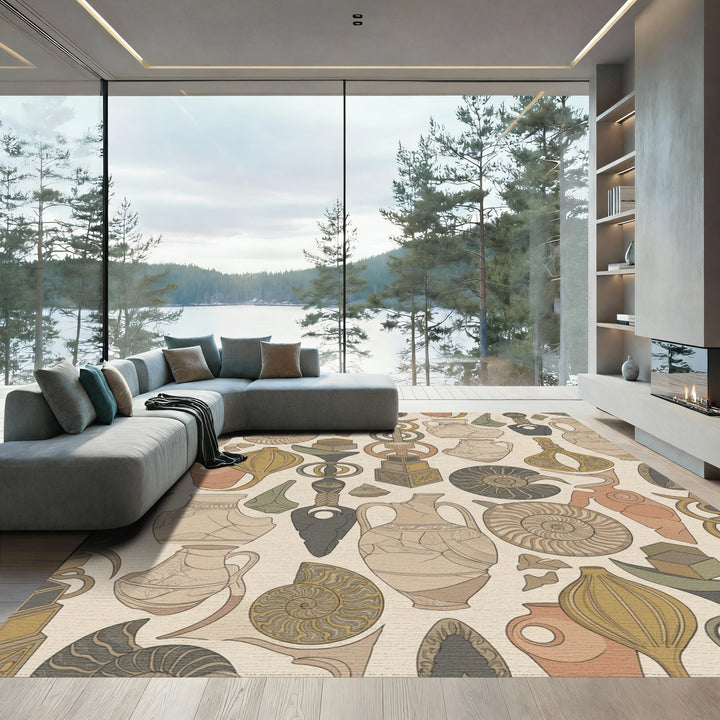 Ancient Artifacts Ceramic Amaranth Collection Rug