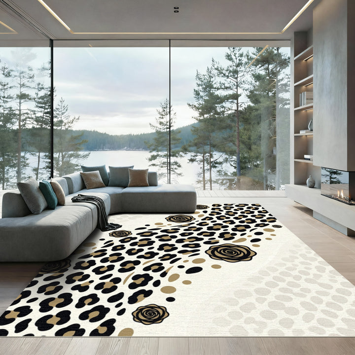 Leopard Rose Accent Rug