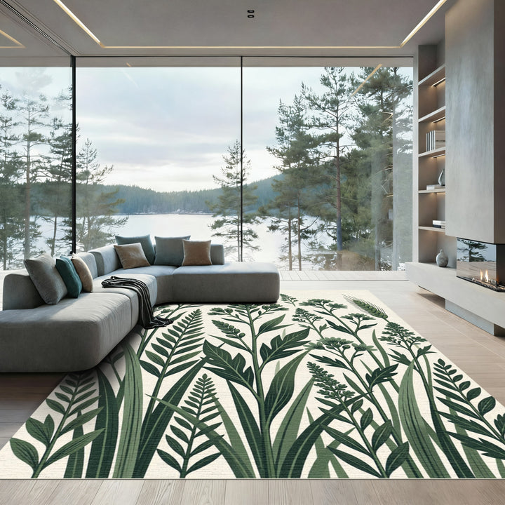 Botanical Botanical Greenery Garden Area Rug