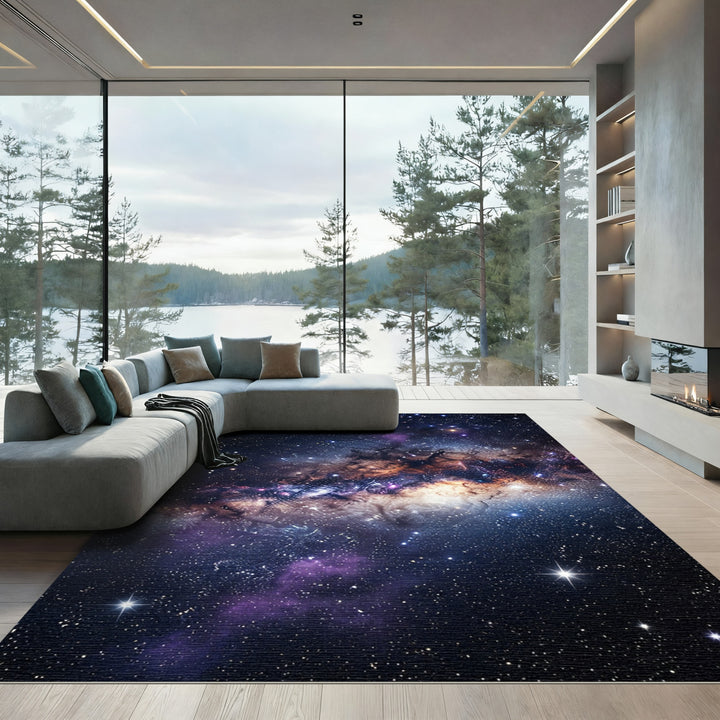 Cosmic Nebula Starry Night Rug