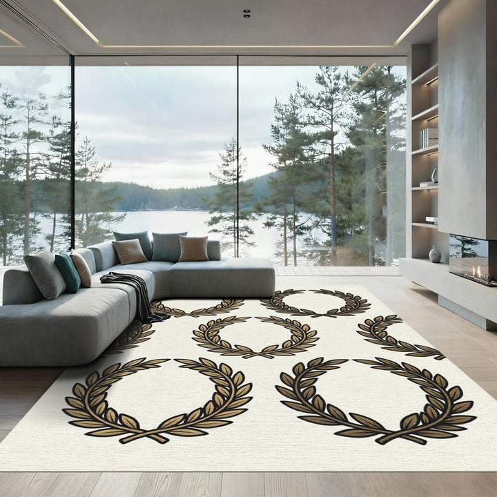 Classical Laurel Wreath Arrangement Rug