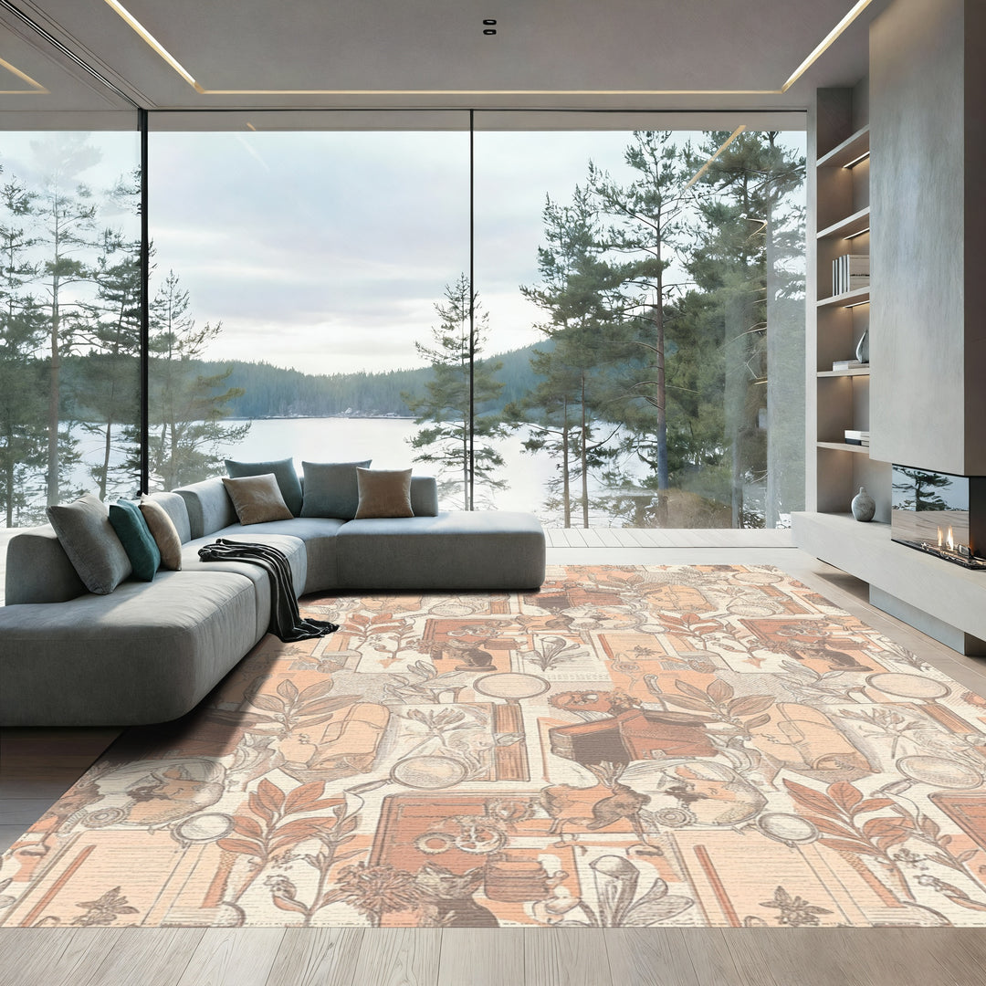 Terrarium Vintage Botanical Collage Rug