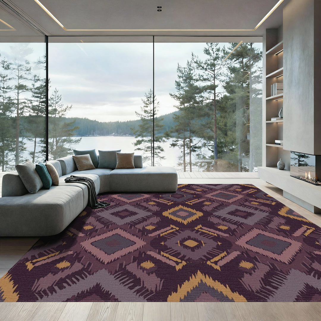 Earthy Tones Jagged Diamond Rug