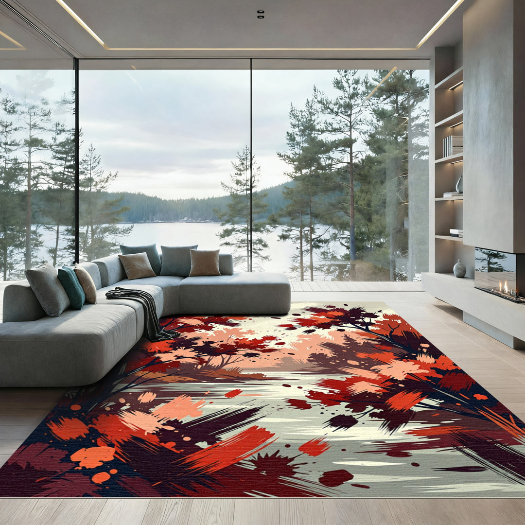 Autumn Splendor Brush Stroke River Rug
