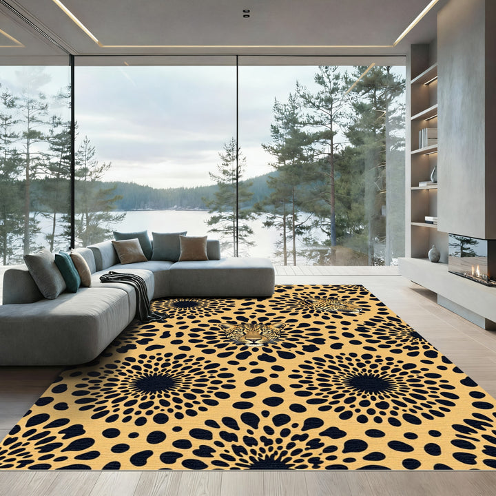 Leopard Spots Sunburst Area Rug