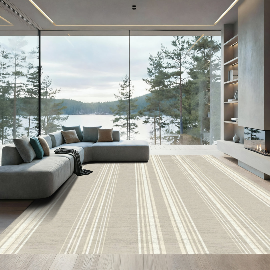 Earthy Tone Vertical Stripe Rug