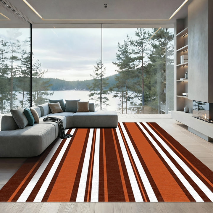 Bold Earthy Stripe Area Rug