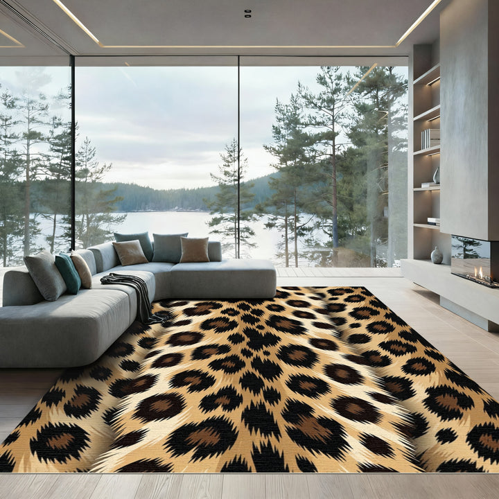 Bold Leopard Spots Animal Hide Rug