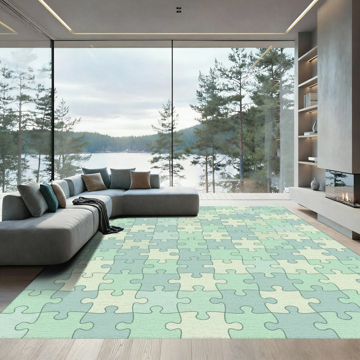 Pastel Puzzle Piece Harmony Rug
