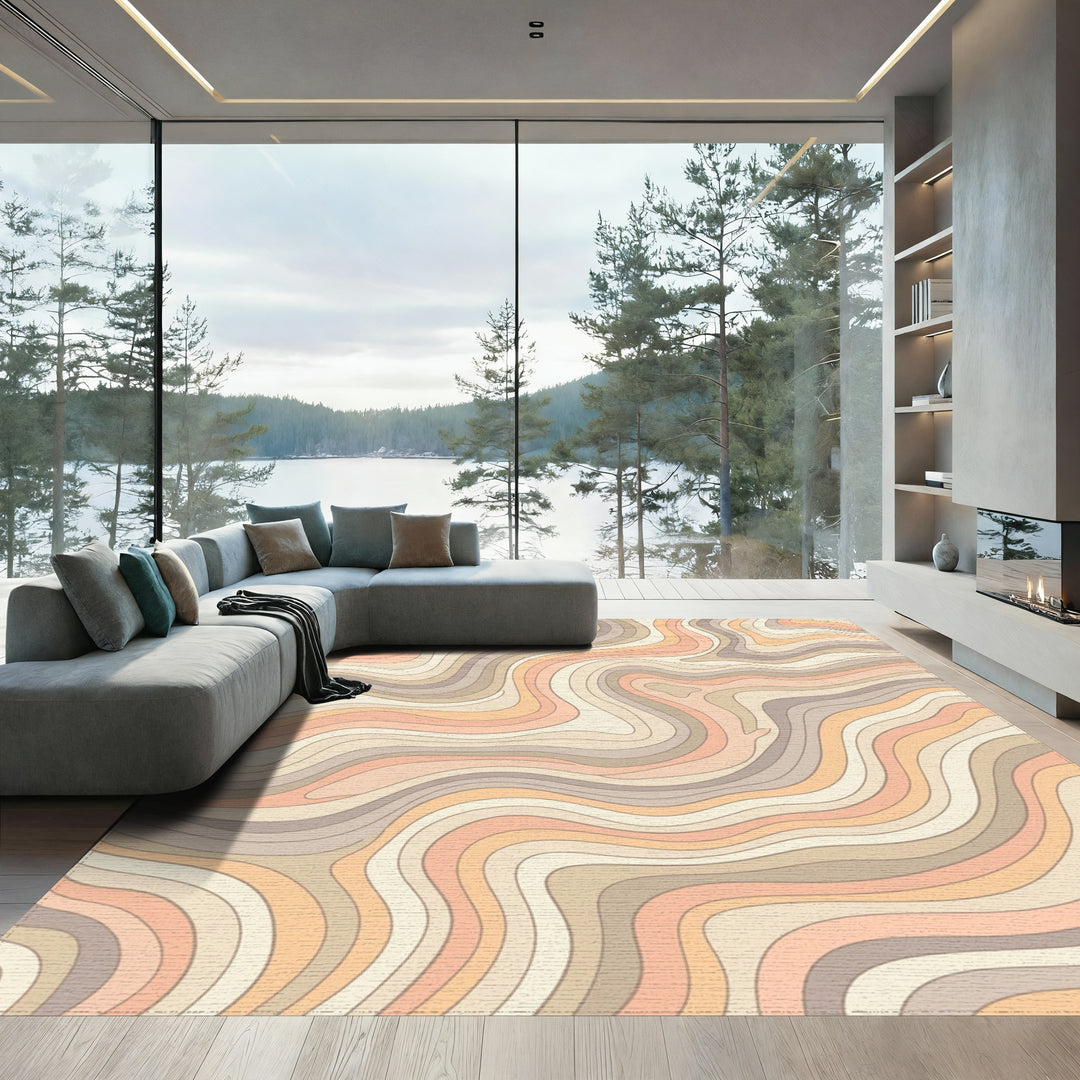 Pastel Wavy Stripes Rug